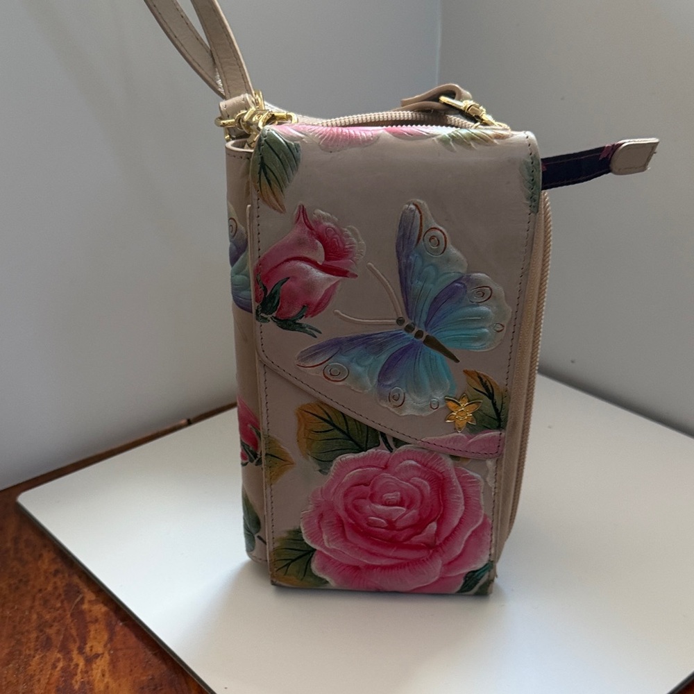 Anuschka Multicolor Floral and Butterfly Wristlet